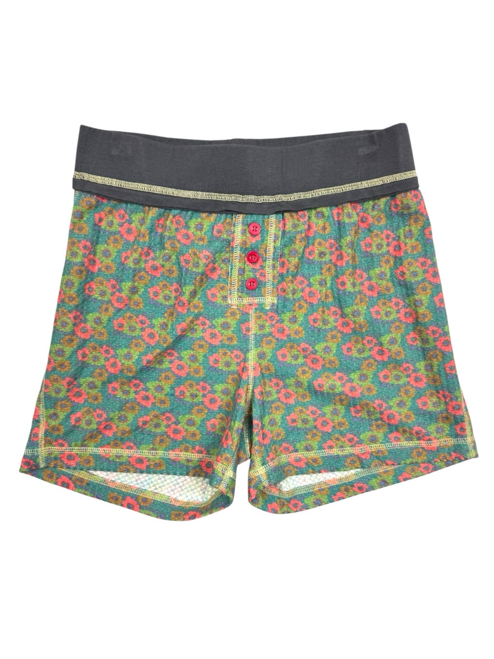 Natural Life Mix & Match Thermal Lounge Shorts Turquoise Floral M
